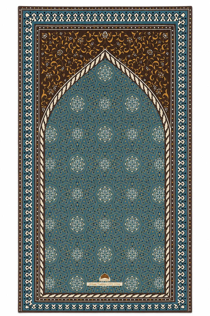Premium Travel Prayer Mat – Andalus Azure