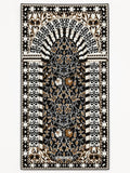 Premium Travel Prayer Mat – Noir Arabesque