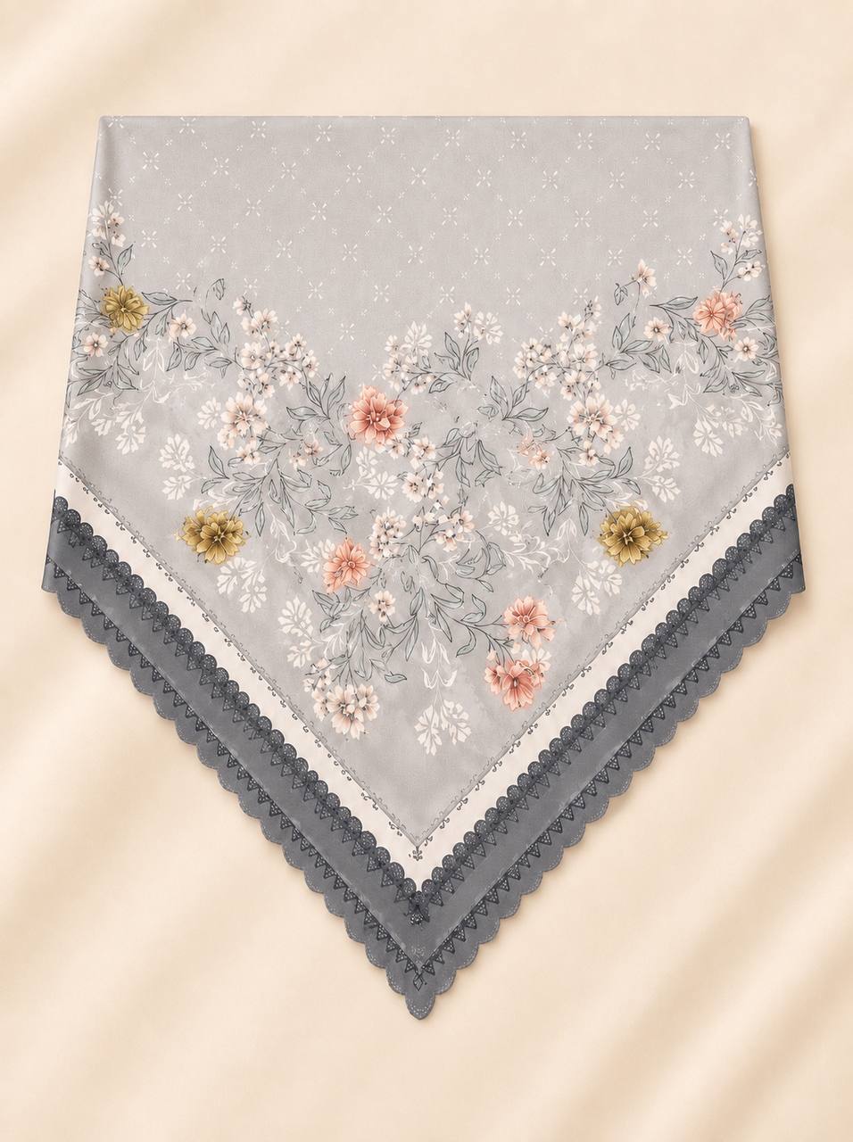 Premium Printed Square Hijab – Rose Éclat