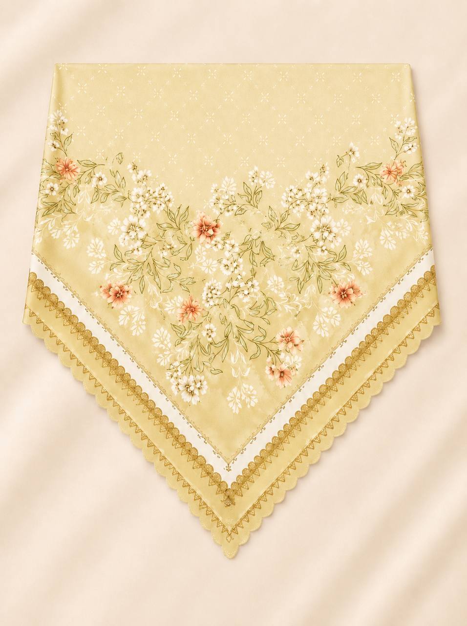 Premium Printed Square Hijab – Rose Éclat