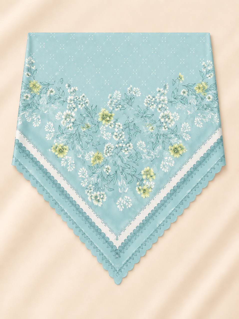 Premium Printed Square Hijab – Rose Éclat