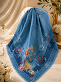 Premium Printed Square Hijab | Jardin Bloom Collection