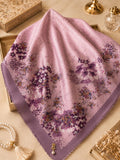 Premium Printed Square Hijab | Lavande Fleur Collection